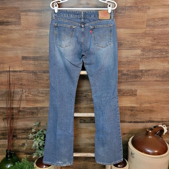 Vtg Levi's Jeans 7 L Superlow 518 Bootcut Medium Light Wash Denim Y2K Western - Picture 2 of 9